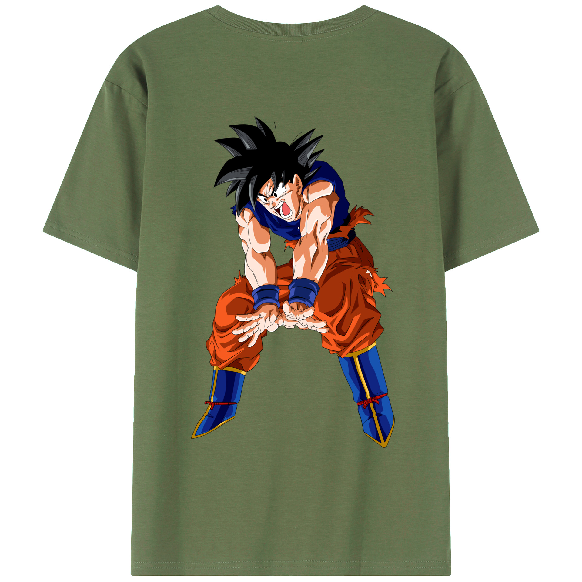 （画像用） ドラゴンボール 孫悟空（そん ごくう）Son Goku カカロット DRAGON BALL Kakarotto 綿100％ メンズ半袖Tシャツ（バックプリント） 通気性